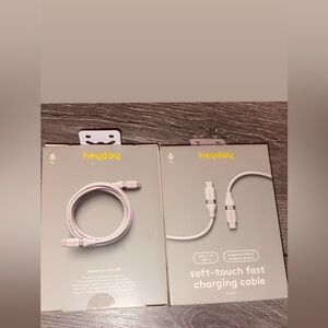 Hey Day USB C 6 Ft Charging Cable- Lot Of 2- Soft Touch Fast Charging New Box